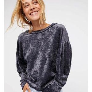Free People crushed velvet top